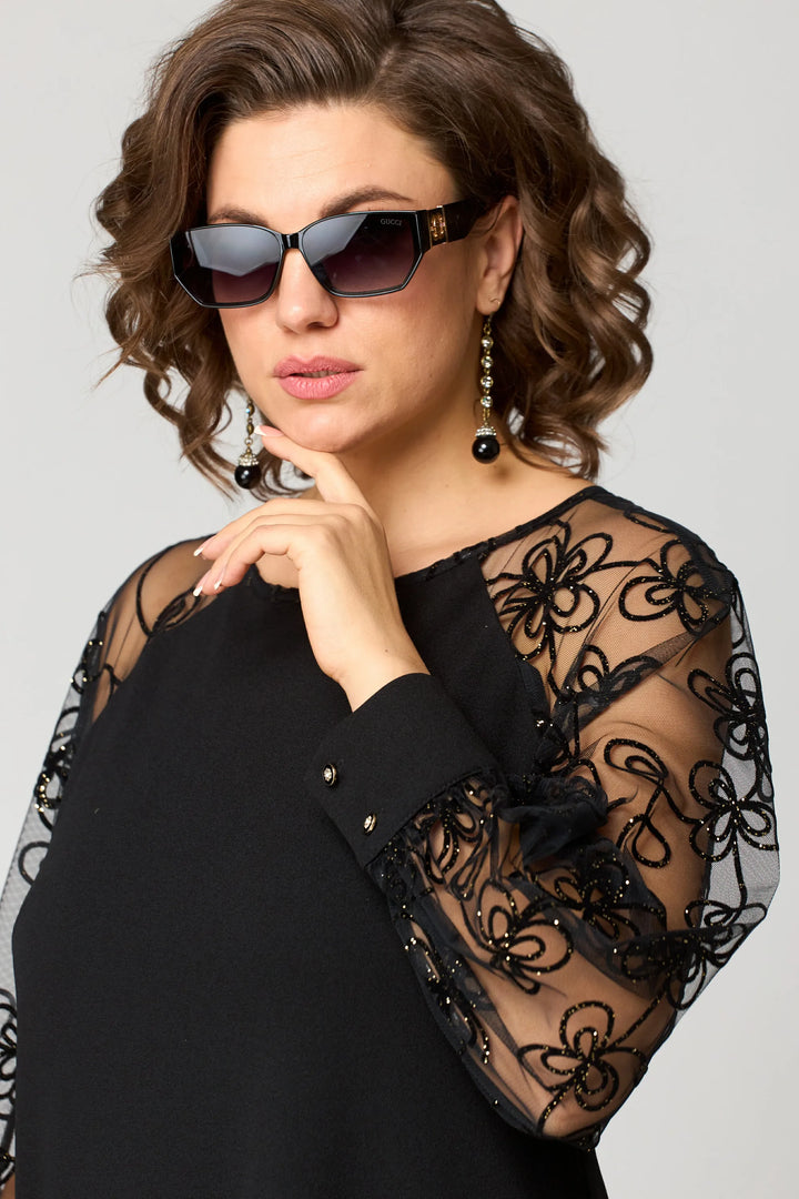 JOLANTA – Juoda nėrinių suknelė