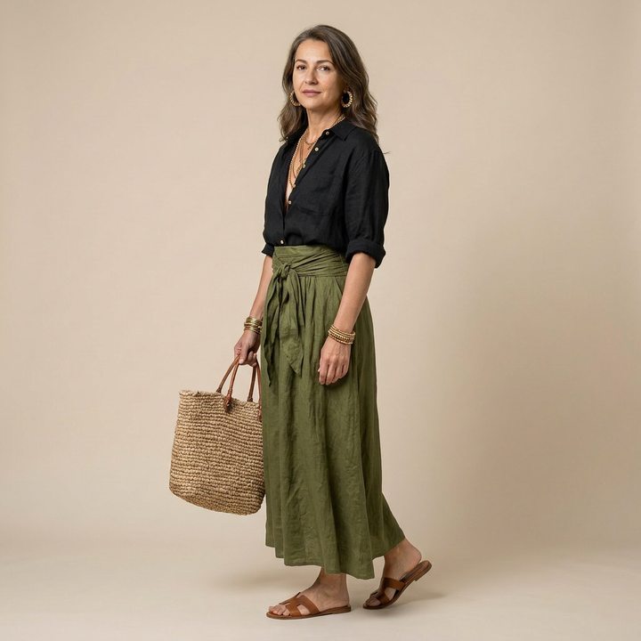 Vera | Set elegant din două piese cu fustă maxi
