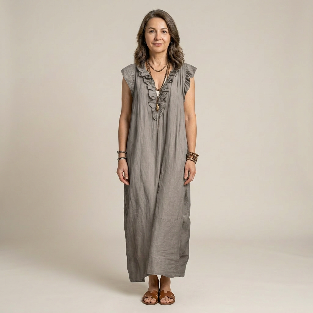 Aveline | Rochie maxi elegantă cu volane romantice