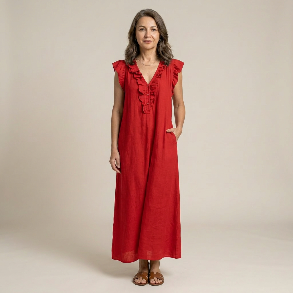 Aveline | Rochie maxi elegantă cu volane romantice