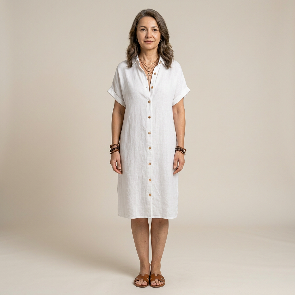 Celeste | Rochie tip cămașă vaporoasă cu nasturi