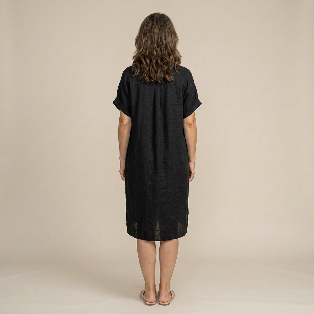 Celeste | Rochie tip cămașă vaporoasă cu nasturi