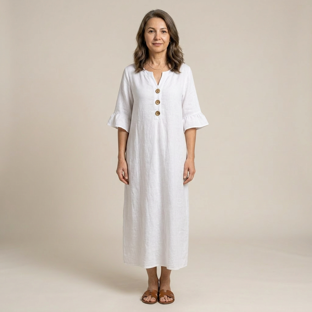 Stacy | Rochie vaporoasă cu detalii cu nasturi
