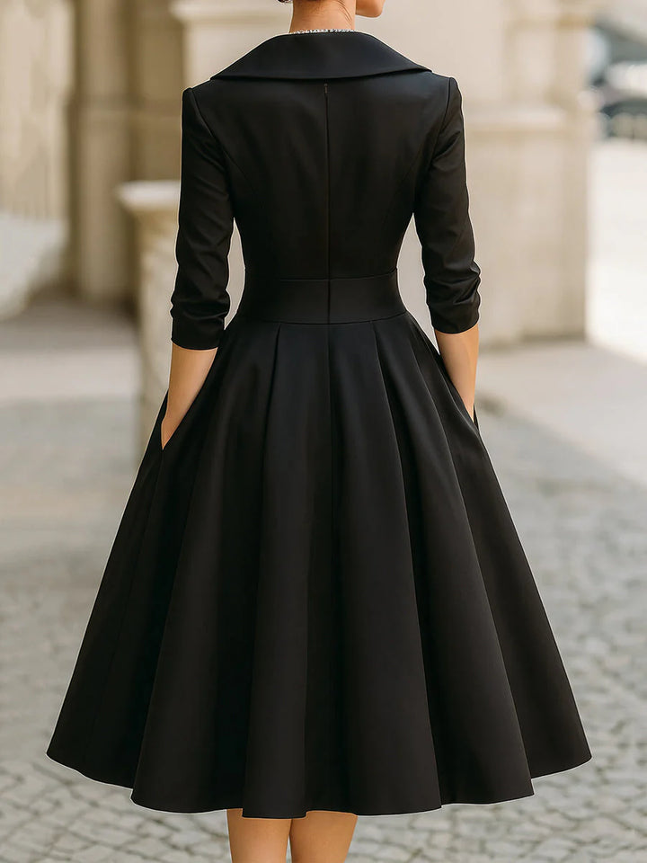 Ashley – rochie midi clasică cu croială elegantă