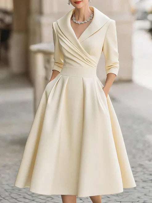 Ashley – rochie midi clasică cu croială elegantă