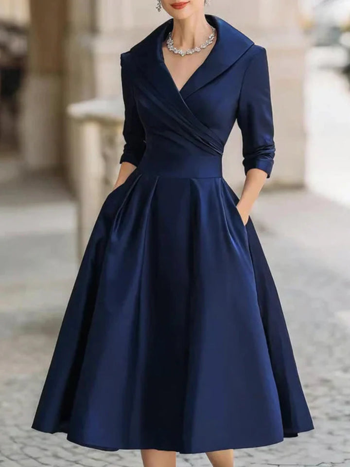 Ashley – rochie midi clasică cu croială elegantă