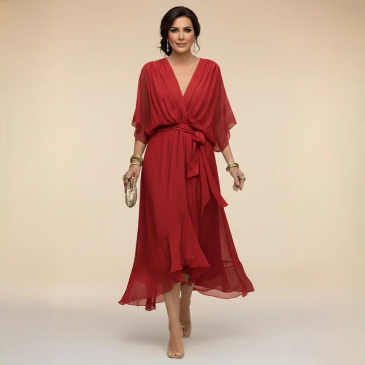 Bella – rochie elegantă din chiffon cu croială fluidă