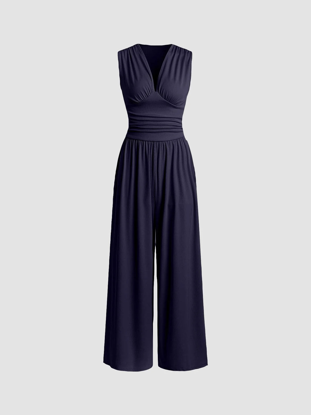Bonnie | Salopetă Elegantă cu Decolteu în V și Pantaloni Largi