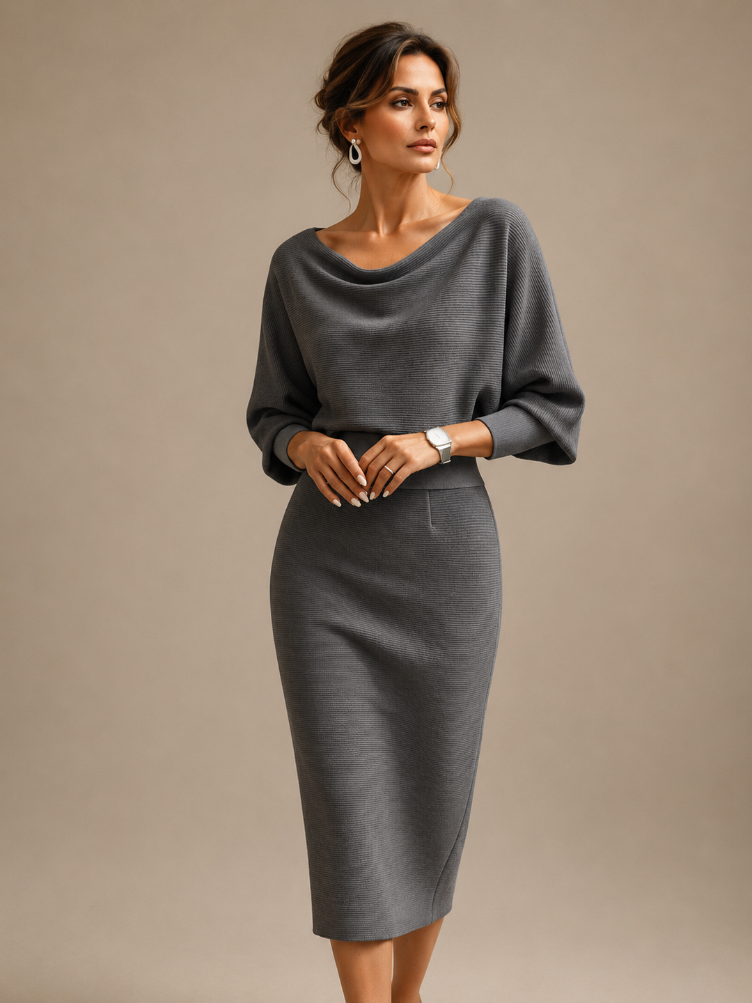 Lydia – rochie midi elegantă cu croială rafinată
