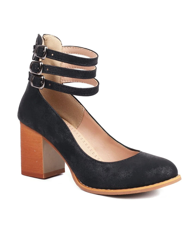 Tocuri elegante din piele cu Curele Triple