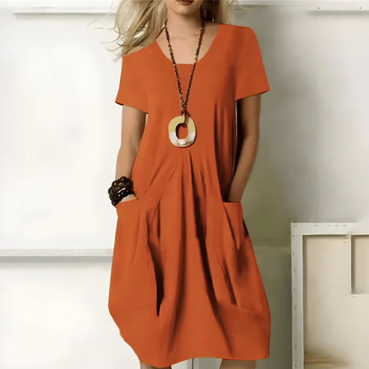 Milene | Rochie Relaxată cu Buzunare