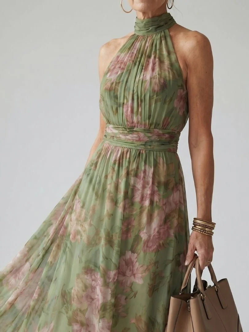 Mirelle – rochie maxi elegantă cu imprimeu floral delicat