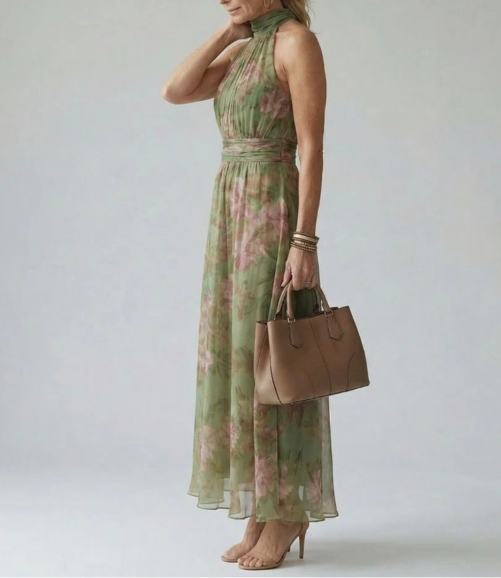 Mirelle – rochie maxi elegantă cu imprimeu floral delicat