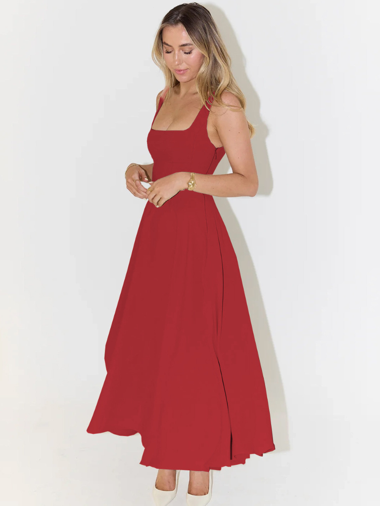 Elegantiška Midi Suknelė su Romantingu Šiluetu