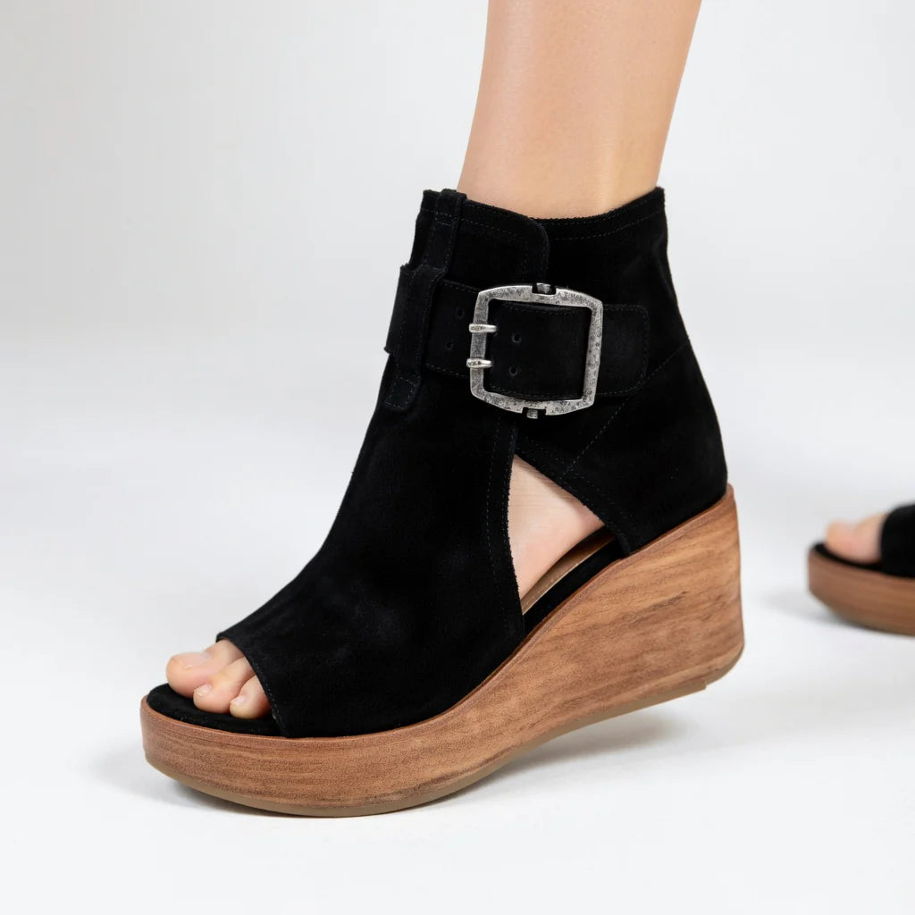 Orelisse | Sandale elegante cu platformă wedge și detaliu cu cataramă