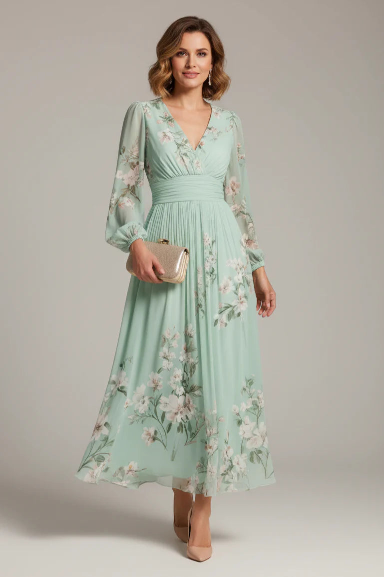 Prescela | Rochie maxi elegantă cu imprimeu floral