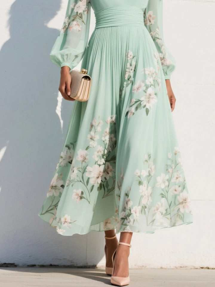Prescela | Rochie maxi elegantă cu imprimeu floral