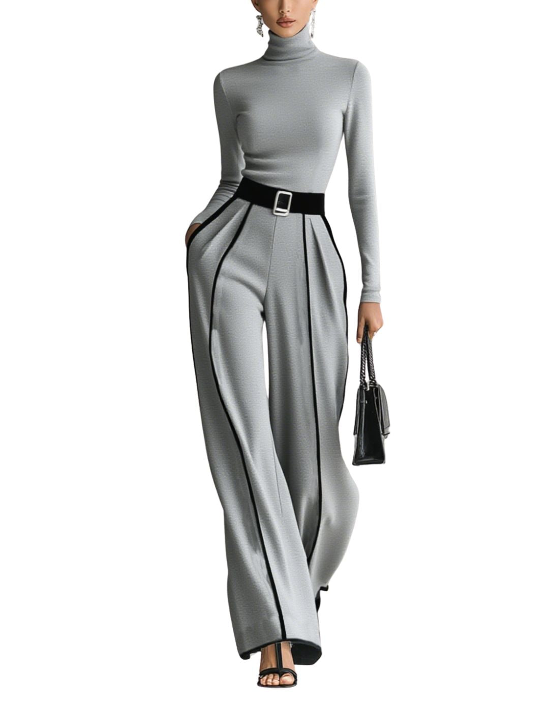 Set Elegant din 2 Piese cu Croială Lejeră și Stil Feminin