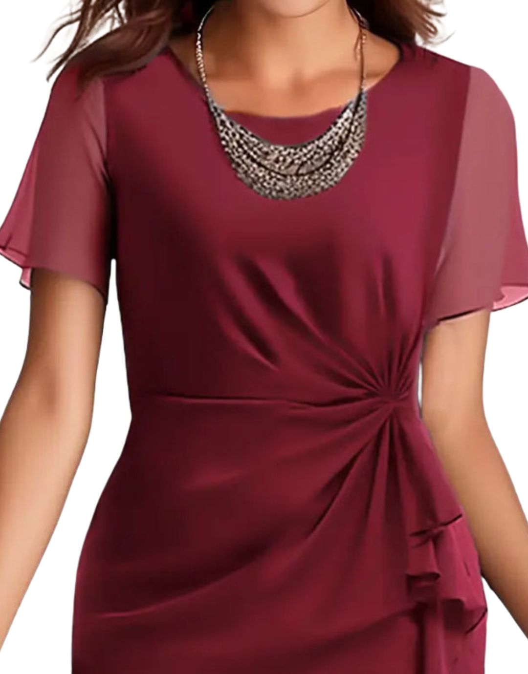 Rochie Elegantă cu Croială Lejeră și Talie Evidențiată