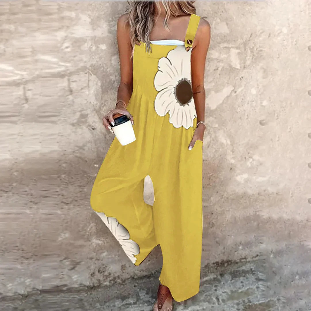 Salomea | Salopetă cu Pantaloni Largi și Print Floral