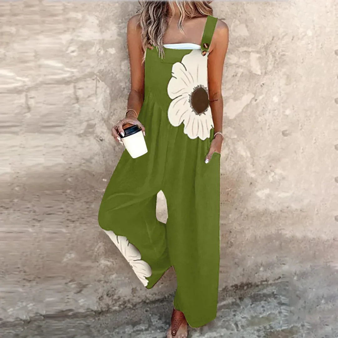 Salomea | Salopetă cu Pantaloni Largi și Print Floral