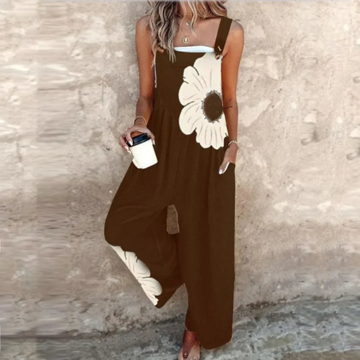 Salomea | Salopetă cu Pantaloni Largi și Print Floral