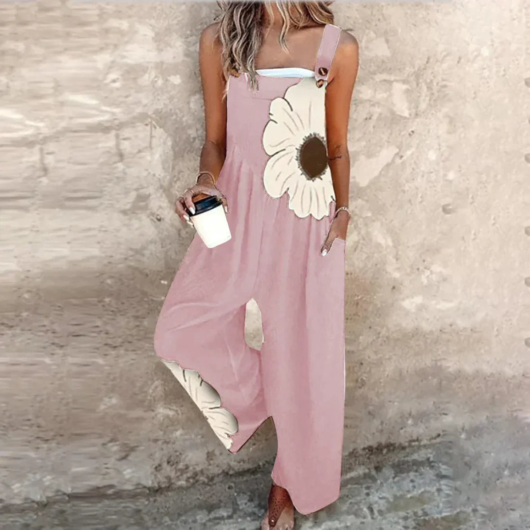 Salomea | Salopetă cu Pantaloni Largi și Print Floral