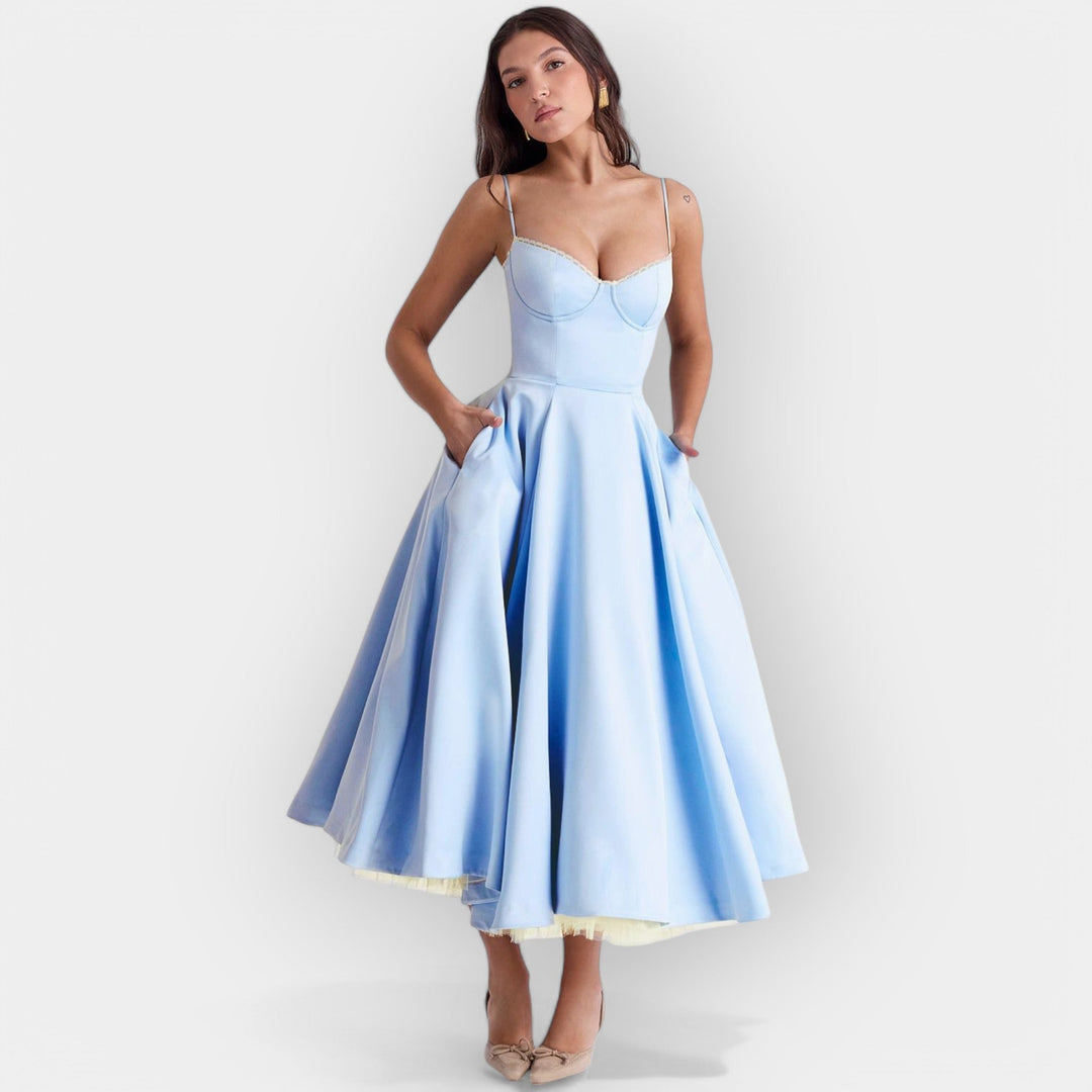 Stilinga Midi Suknelė su Elegantiška Linija