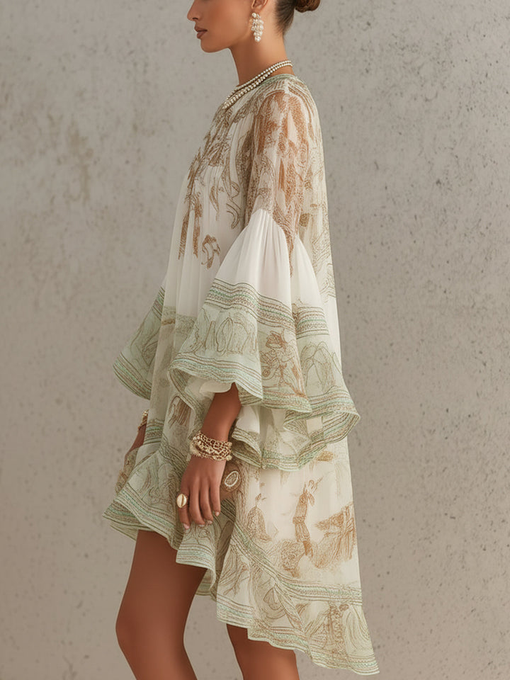 SONATA – Barokinė šifono mini suknelė