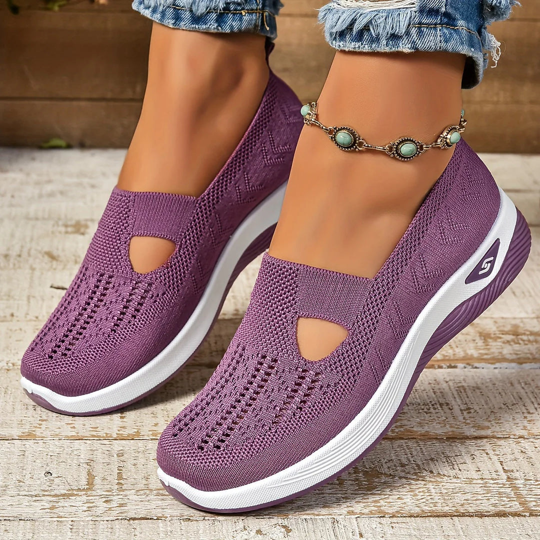 Nora | Adidași Slip-On din Tricot cu Detaliu Decupat