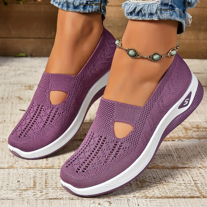 Nora | Adidași Slip-On din Tricot cu Detaliu Decupat