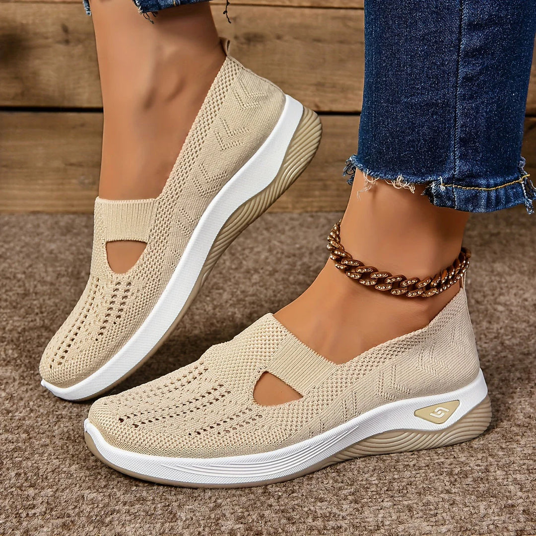 Nora | Adidași Slip-On din Tricot cu Detaliu Decupat