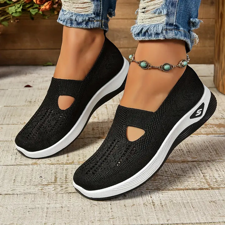 Nora | Adidași Slip-On din Tricot cu Detaliu Decupat