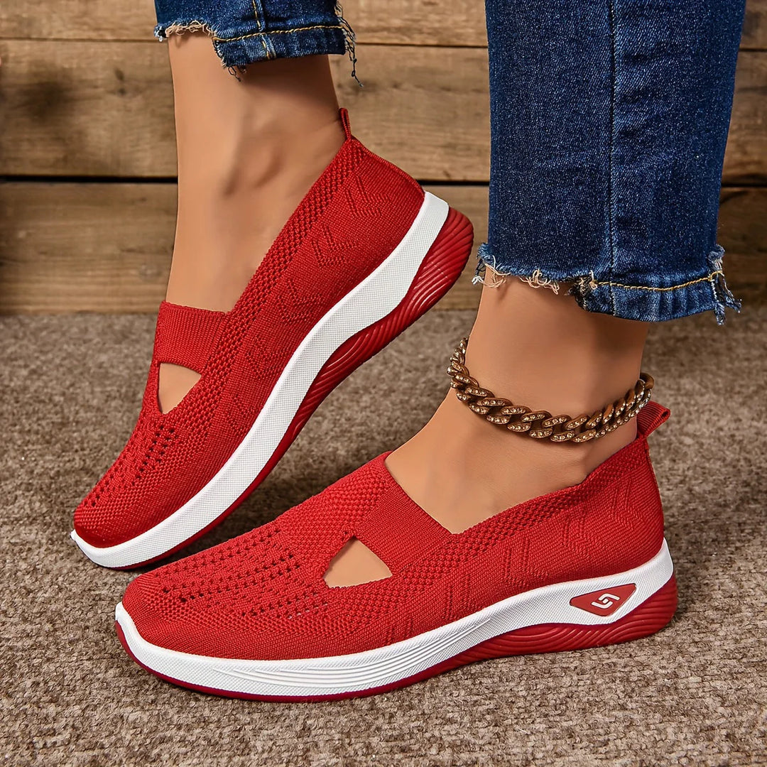 Nora | Adidași Slip-On din Tricot cu Detaliu Decupat