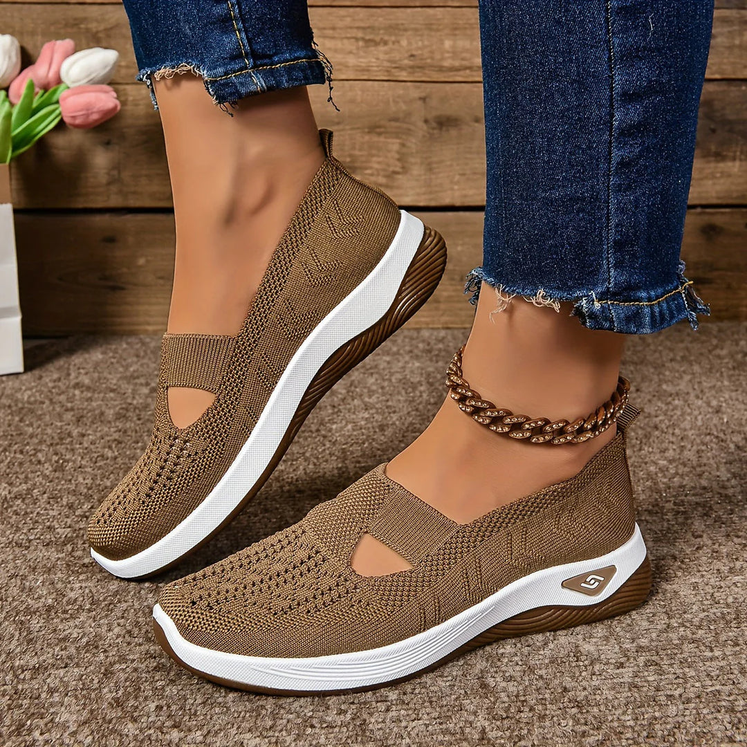 Nora | Adidași Slip-On din Tricot cu Detaliu Decupat