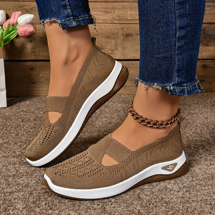 Nora | Adidași Slip-On din Tricot cu Detaliu Decupat