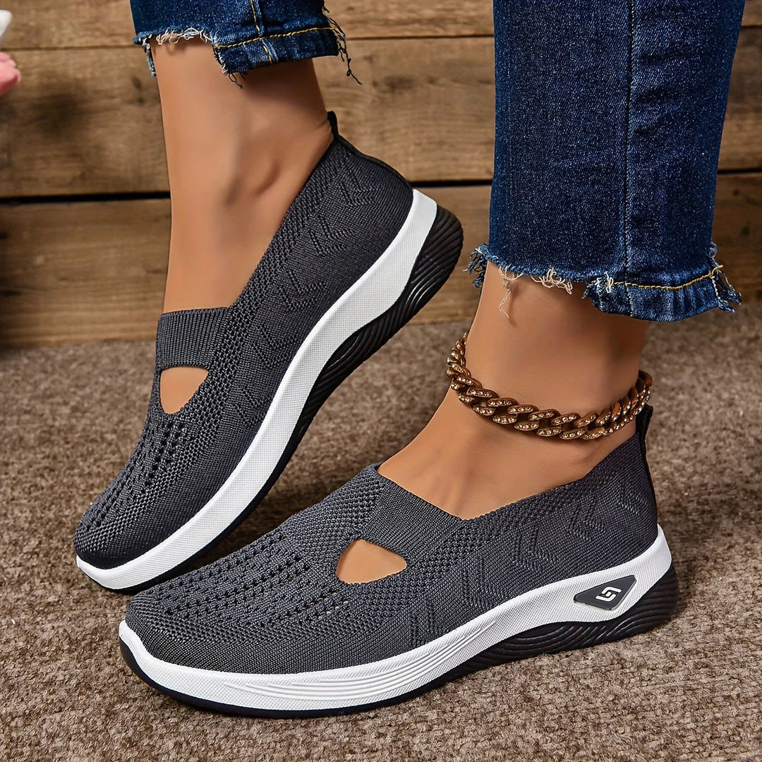 Nora | Adidași Slip-On din Tricot cu Detaliu Decupat