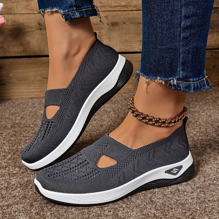 Nora | Adidași Slip-On din Tricot cu Detaliu Decupat