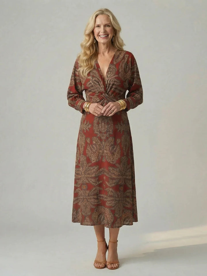 Alicia – rochie midi elegantă cu imprimeu rafinat