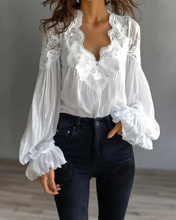 Amelia – bluză elegantă cu detalii din dantelă