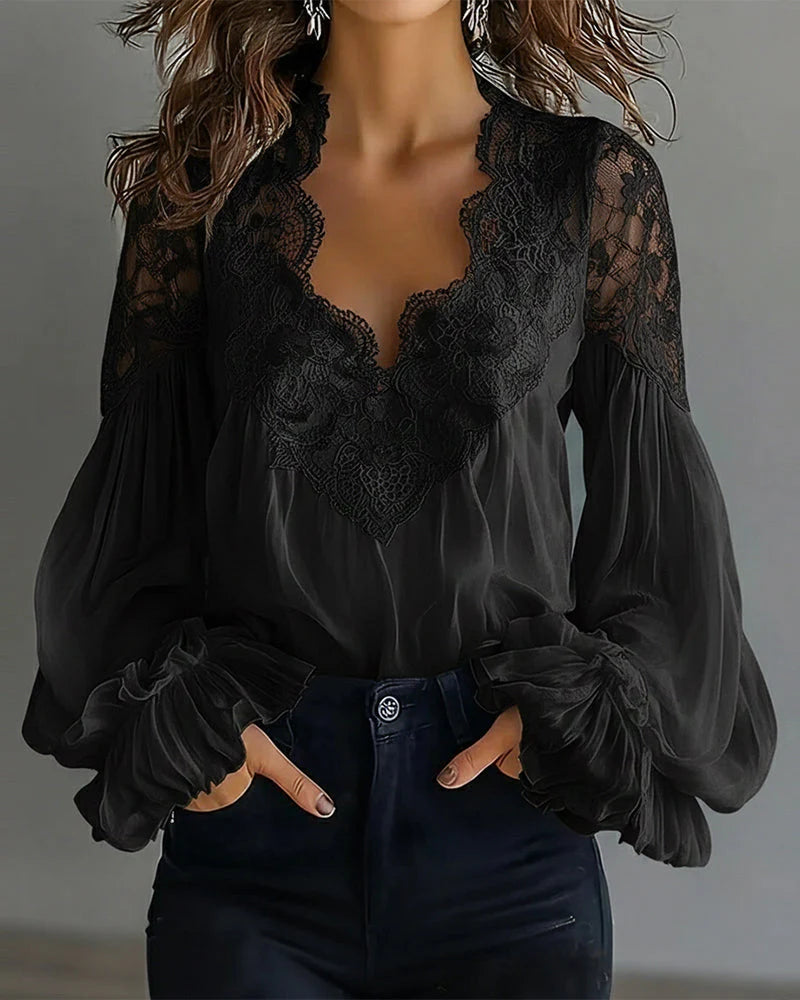 Amelia – bluză elegantă cu detalii din dantelă