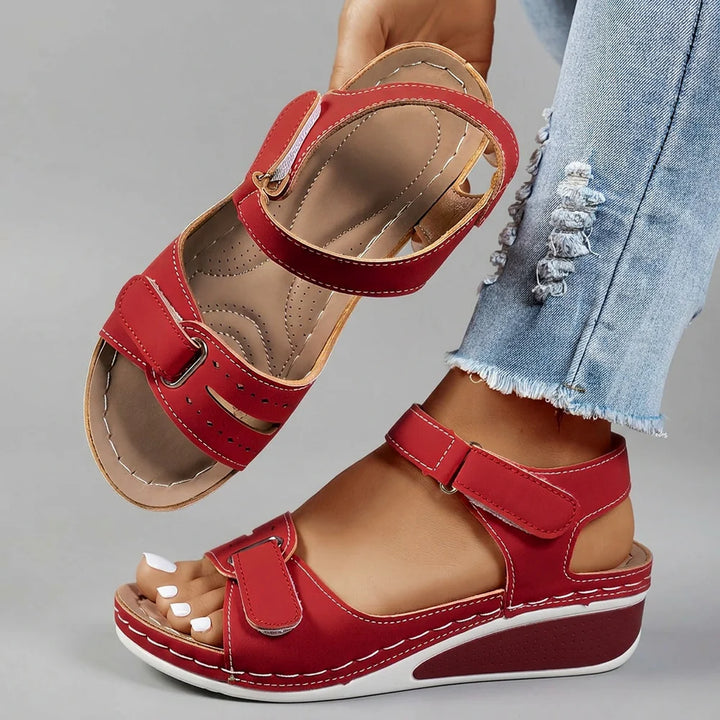 Celia | Sandale Confortabile cu Talpă Tip Platformă și Barete Velcro