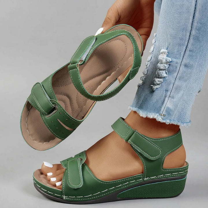 Celia | Sandale Confortabile cu Talpă Tip Platformă și Barete Velcro