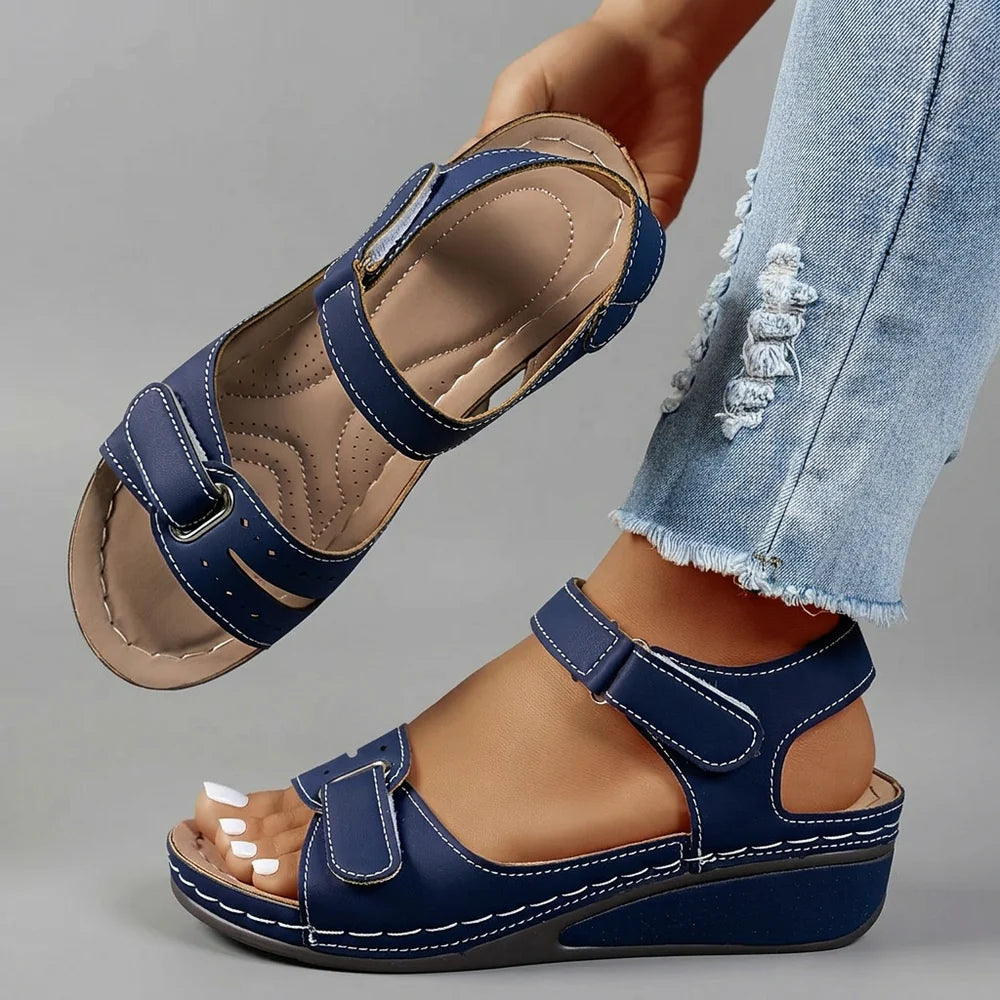 Celia | Sandale Confortabile cu Talpă Tip Platformă și Barete Velcro