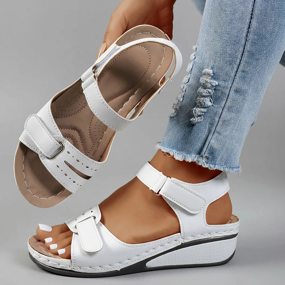 Celia | Sandale Confortabile cu Talpă Tip Platformă și Barete Velcro