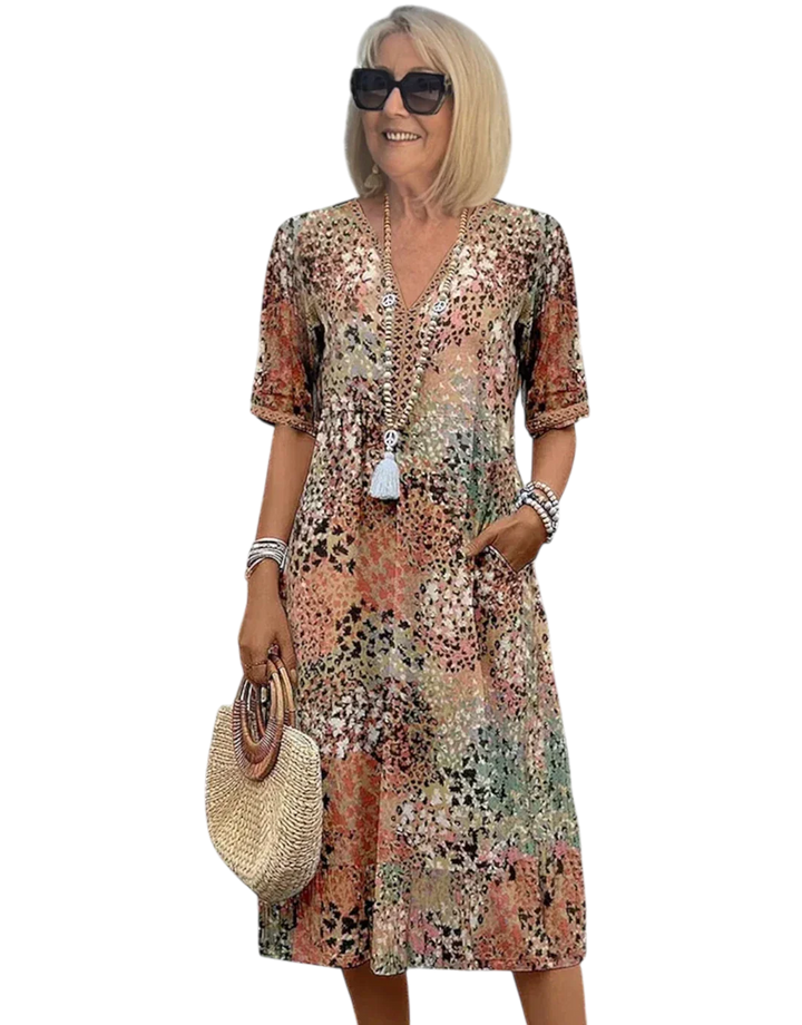 Serena - Rochie midi vibrantă