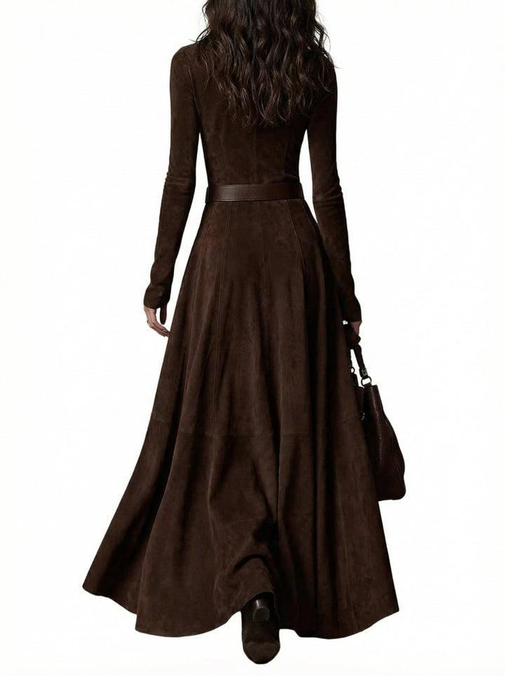 Rochie Maxi Elegantă cu Talie Evidențiată