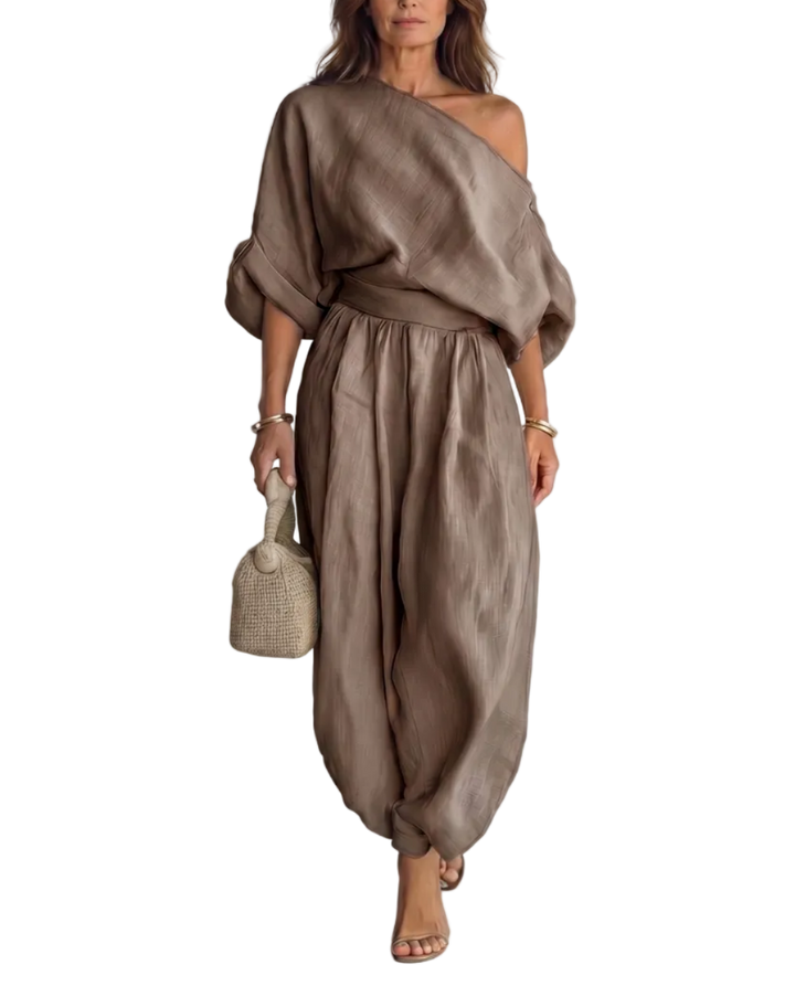 Set Elegant Off-Shoulder din 2 Piese