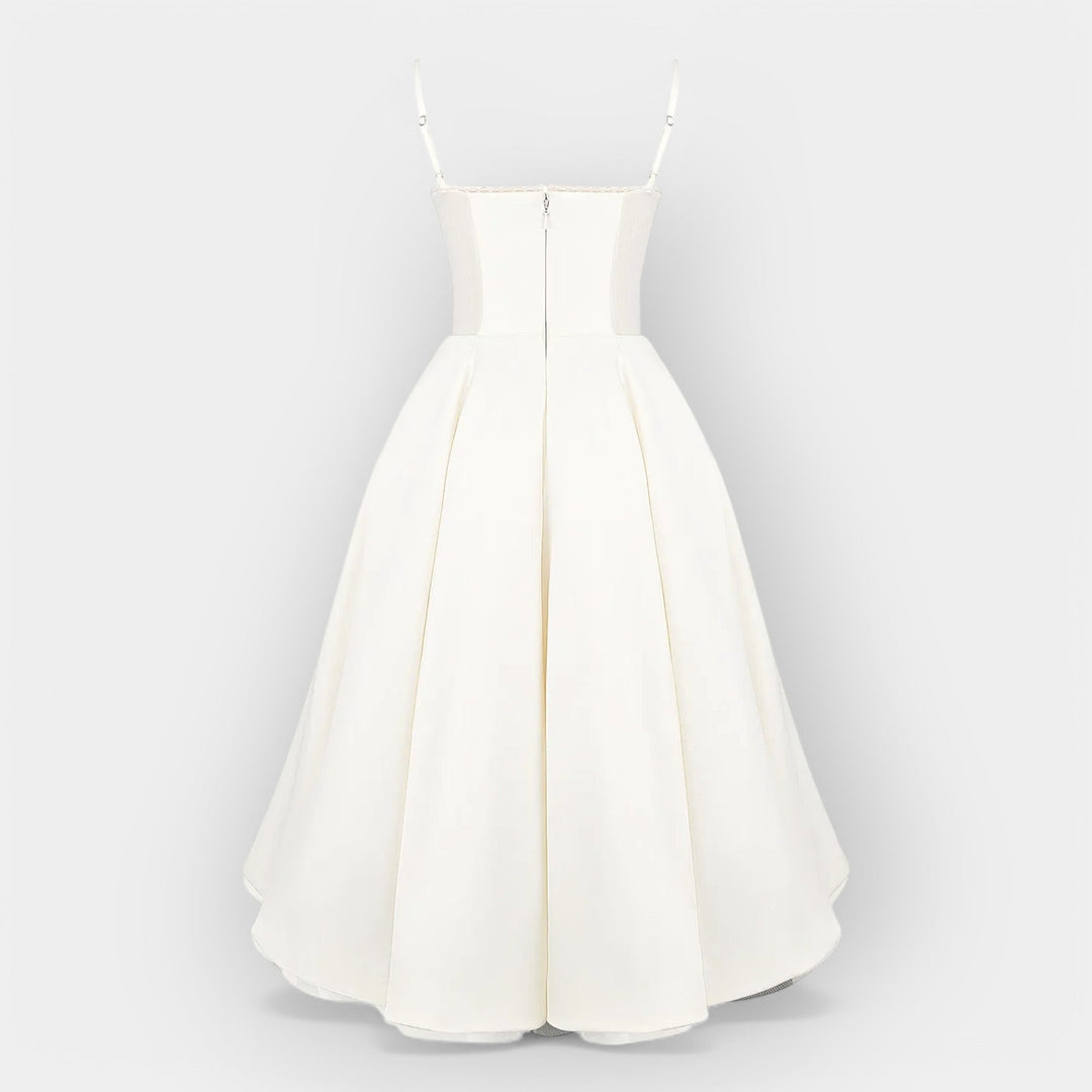 Minimalistinis Baltas Midi Suknelė